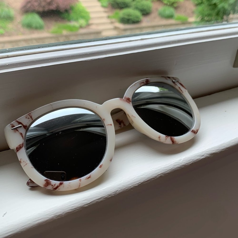 Mirrored Frame Sunglasses in White